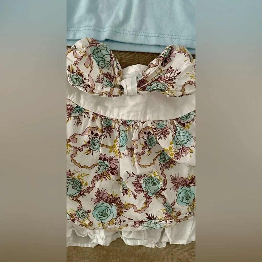 Baby Girl 12 M Ruffle Floral Twirl Tiered Skirt & Matching Ruffle Shirt Set